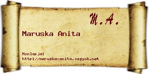 Maruska Anita névjegykártya